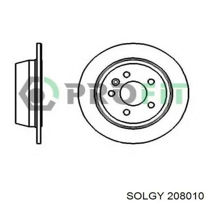 Disco do freio traseiro Solgy 208010