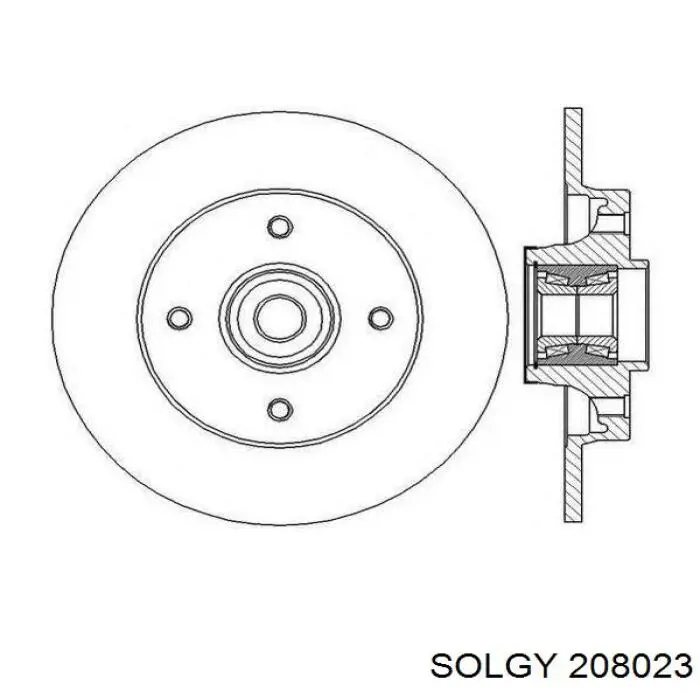 Disco do freio traseiro Solgy 208023