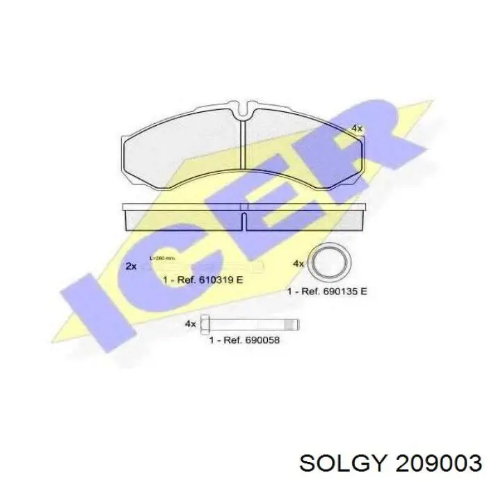 Sapatas do freio dianteiras de disco Solgy 209003 preço, a partir de 29,88 USD