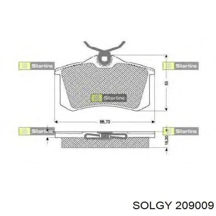 Compre 209009 Solgy Sapatas do freio traseiras de disco