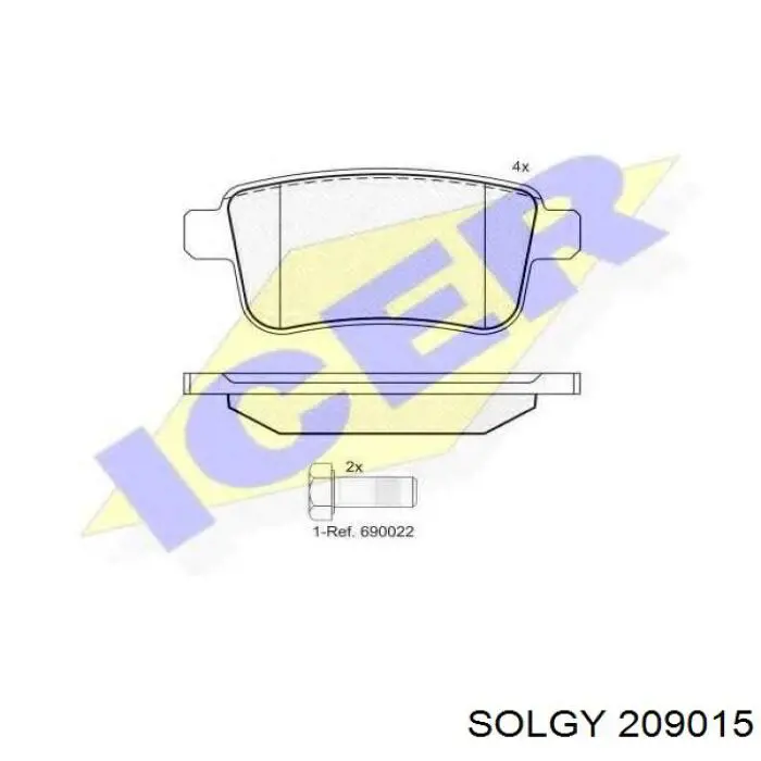 Compre 209015 Solgy Sapatas do freio traseiras de disco