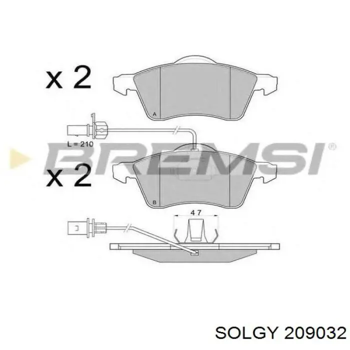 Sapatas do freio dianteiras de disco Solgy 209032 preço, a partir de 35,05 USD