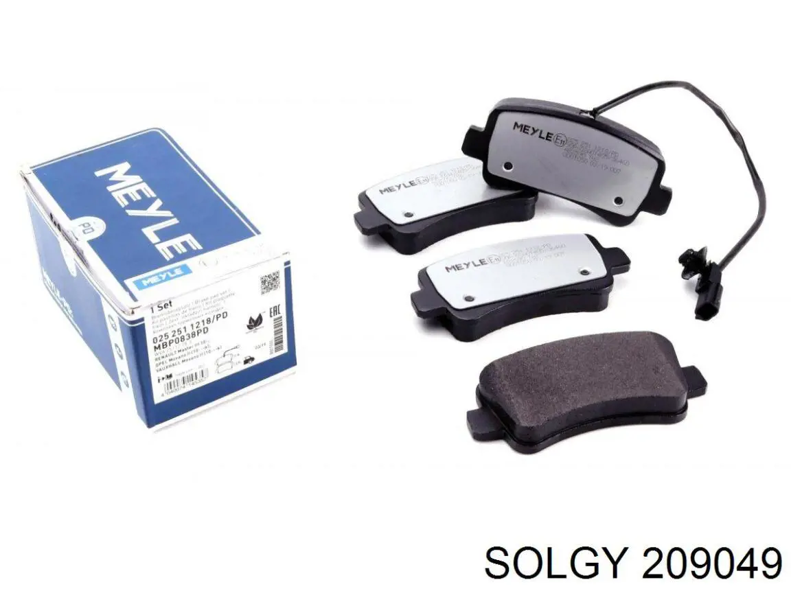 209049 Solgy Sapatas do freio traseiras de disco