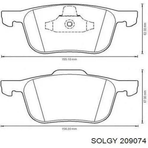 Sapatas do freio traseiras de disco Solgy 209074 preço, a partir de 23,12 USD