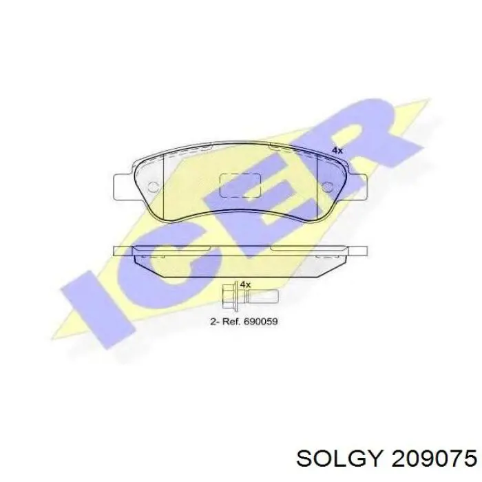 Compre 209075 Solgy Sapatas do freio traseiras de disco