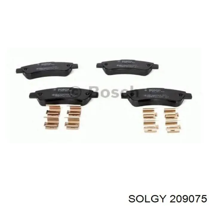 Sapatas do freio traseiras de disco 209075 Solgy