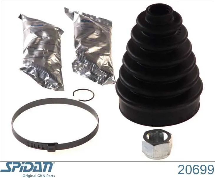 Bota de proteção externa de junta homocinética do semieixo dianteiro GKN-Spidan 20699 preço, a partir de 14,30 USD