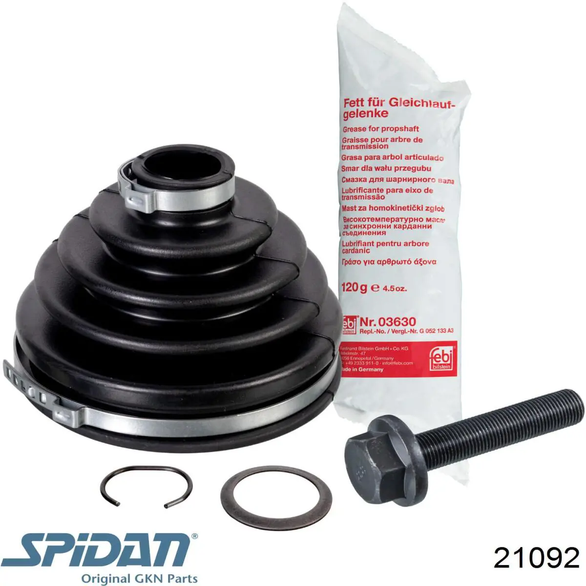 Bota de proteção externa de junta homocinética do semieixo dianteiro GKN-Spidan 21092 preço, a partir de 9,04 USD