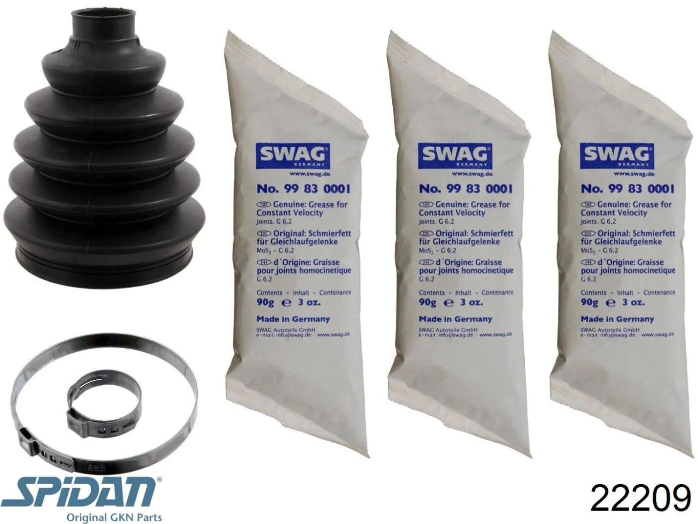 Compre 22209 GKN-Spidan Bota de proteção externa de junta homocinética do semieixo dianteiro