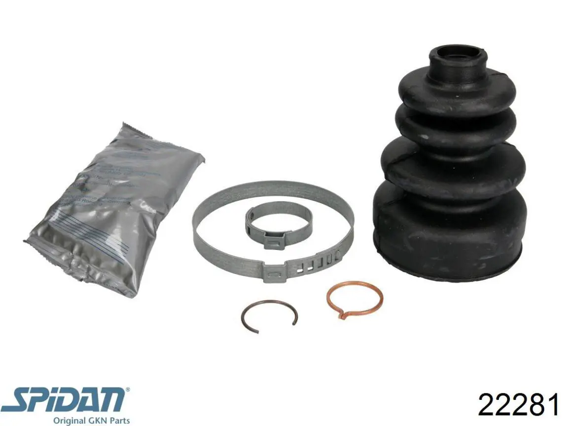 Bota de proteção interna esquerda de junta homocinética do semieixo dianteiro GKN-Spidan 22281 preço, a partir de 18,19 USD