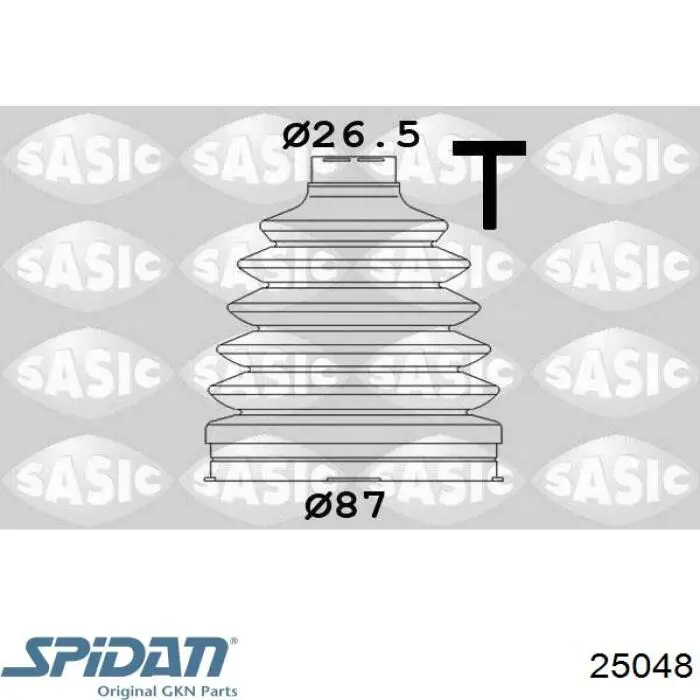 Compre 25048 GKN-Spidan Bota de proteção externa de junta homocinética do semieixo dianteiro