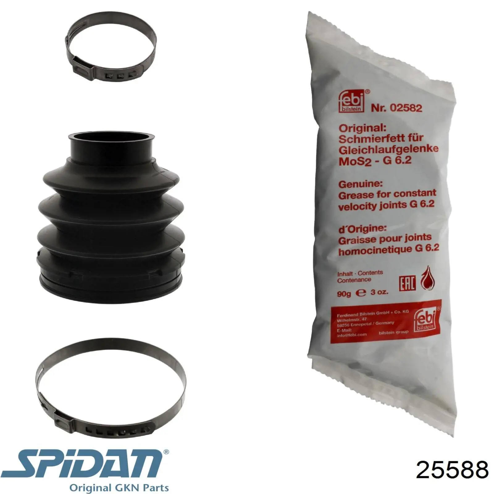 Bota de proteção interna de junta homocinética do semieixo traseiro GKN-Spidan 25588 preço, a partir de 20,83 USD