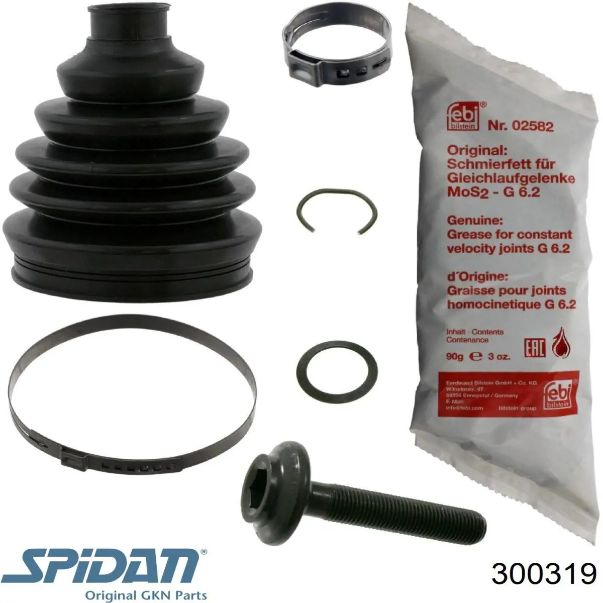 300319 GKN-Spidan Bota de proteção externa de junta homocinética do semieixo dianteiro