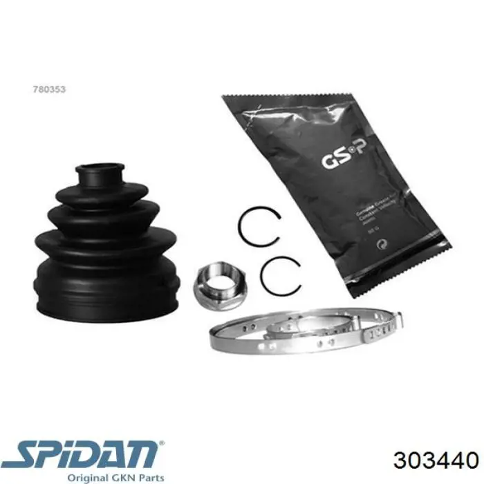 303440 GKN-Spidan Bota de proteção externa de junta homocinética do semieixo dianteiro