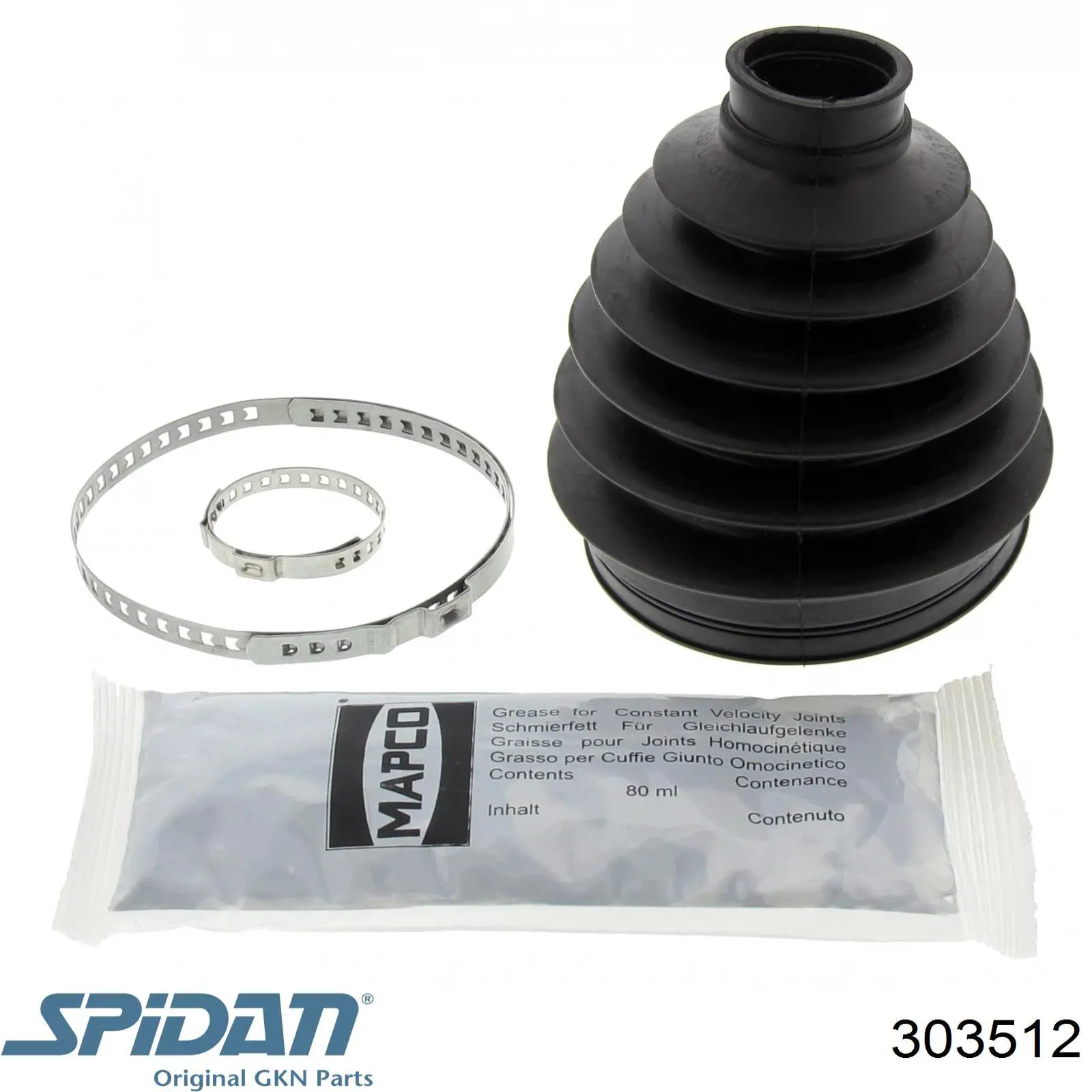 Bota de proteção externa de junta homocinética do semieixo dianteiro 303512 GKN-Spidan