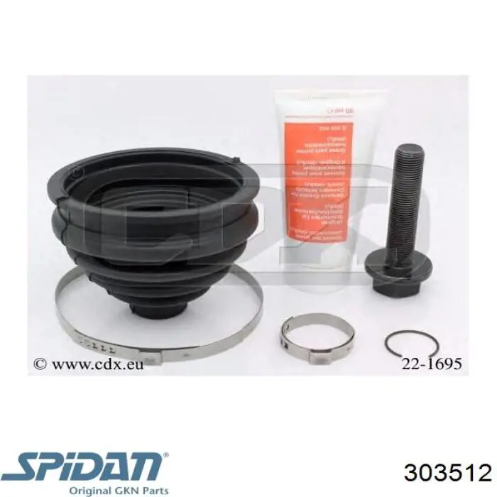 Bota de proteção externa de junta homocinética do semieixo dianteiro 303512 GKN-Spidan