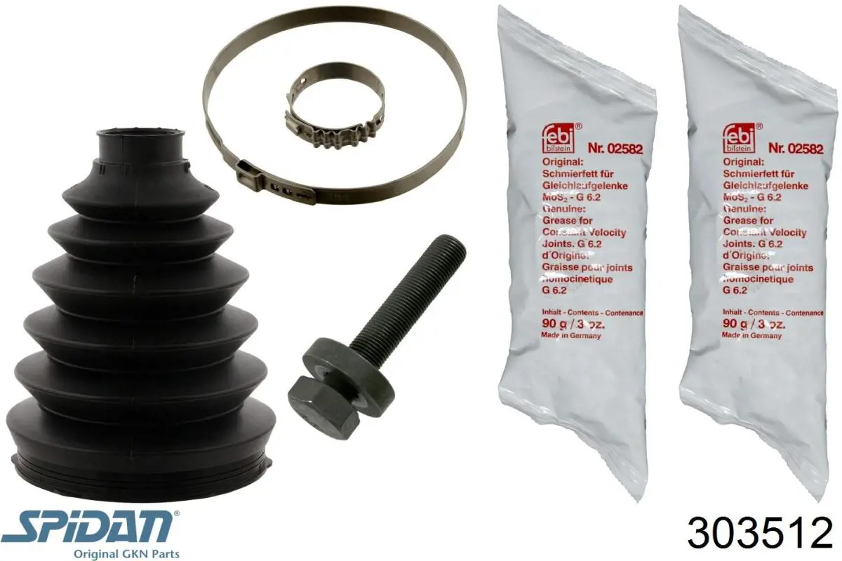 Bota de proteção externa de junta homocinética do semieixo dianteiro GKN-Spidan 303512 preço, a partir de 17,04 USD
