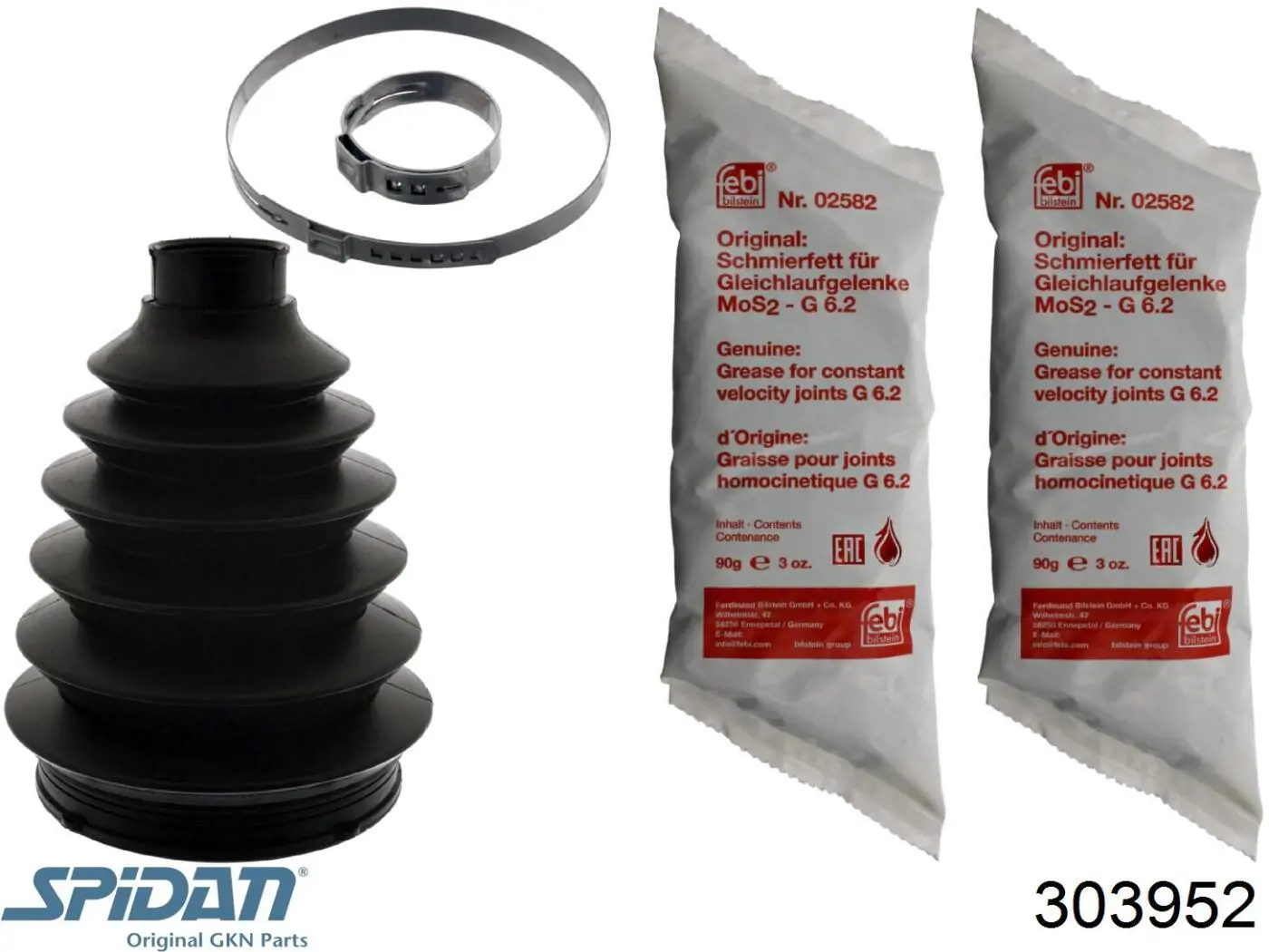 Bota de proteção externa de junta homocinética do semieixo dianteiro GKN-Spidan 303952 preço, a partir de 9,47 USD