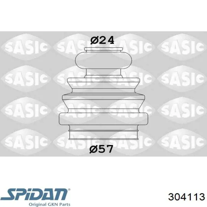Bota de proteção interna de junta homocinética do semieixo dianteiro GKN-Spidan 304113