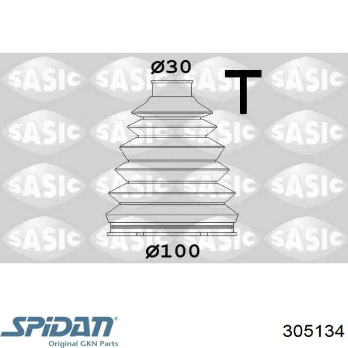 305134 GKN-Spidan Bota de proteção externa de junta homocinética do semieixo dianteiro