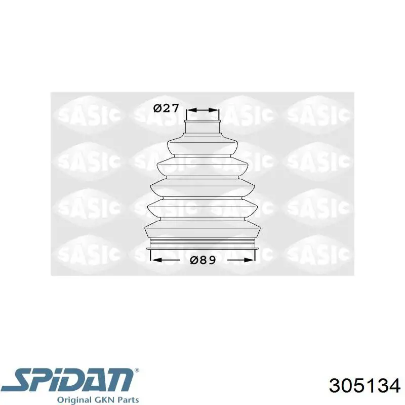 Bota de proteção externa de junta homocinética do semieixo dianteiro GKN-Spidan 305134