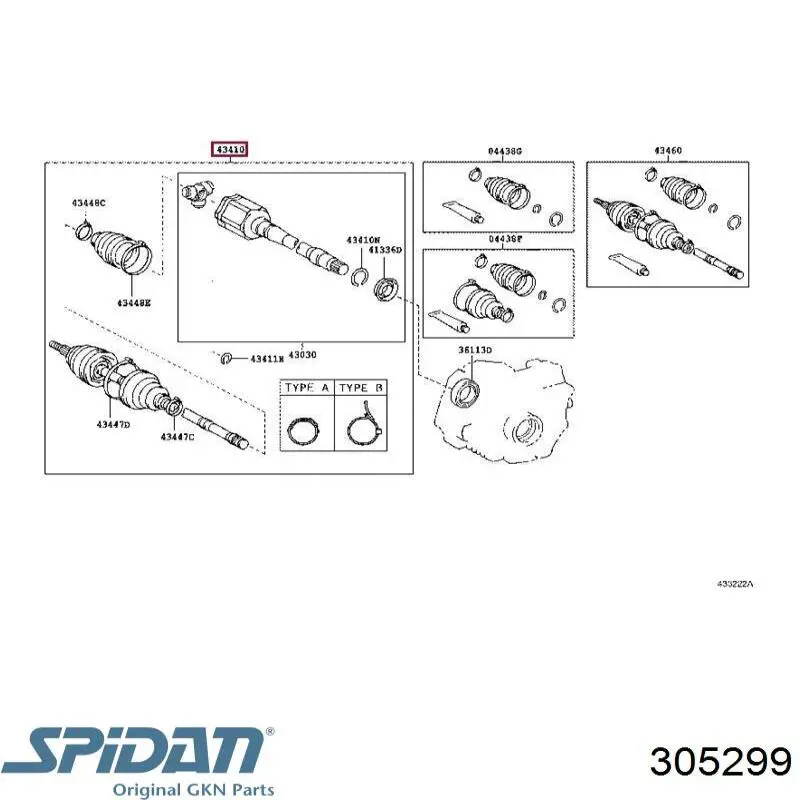 Junta homocinética externa dianteira GKN-Spidan 305299 preço, a partir de 62,10 USD