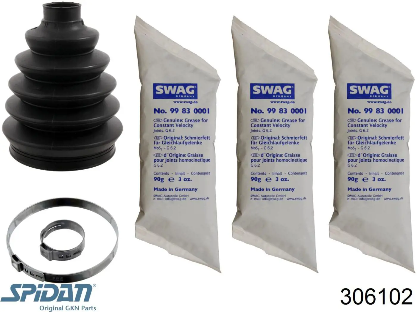 Compre 306102 GKN-Spidan Bota de proteção externa de junta homocinética do semieixo dianteiro