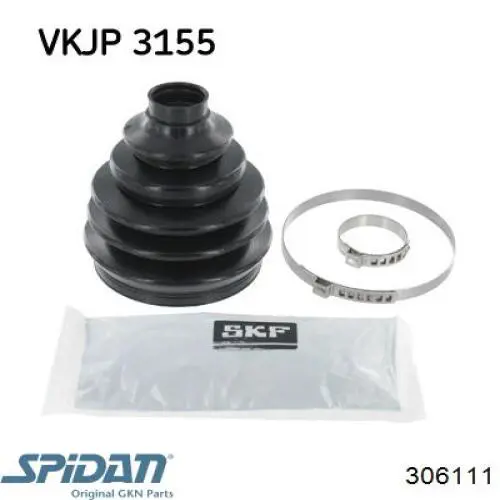 306111 GKN-Spidan Bota de proteção externa de junta homocinética do semieixo dianteiro