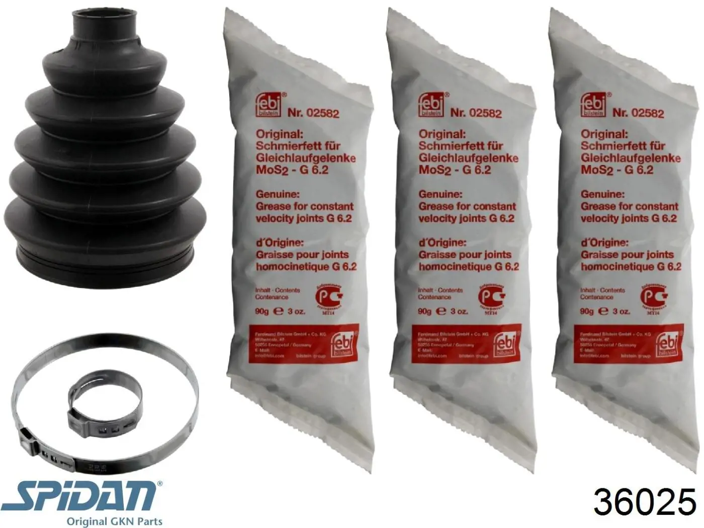 Bota de proteção externa de junta homocinética do semieixo dianteiro GKN-Spidan 36025 preço, a partir de 17,73 USD