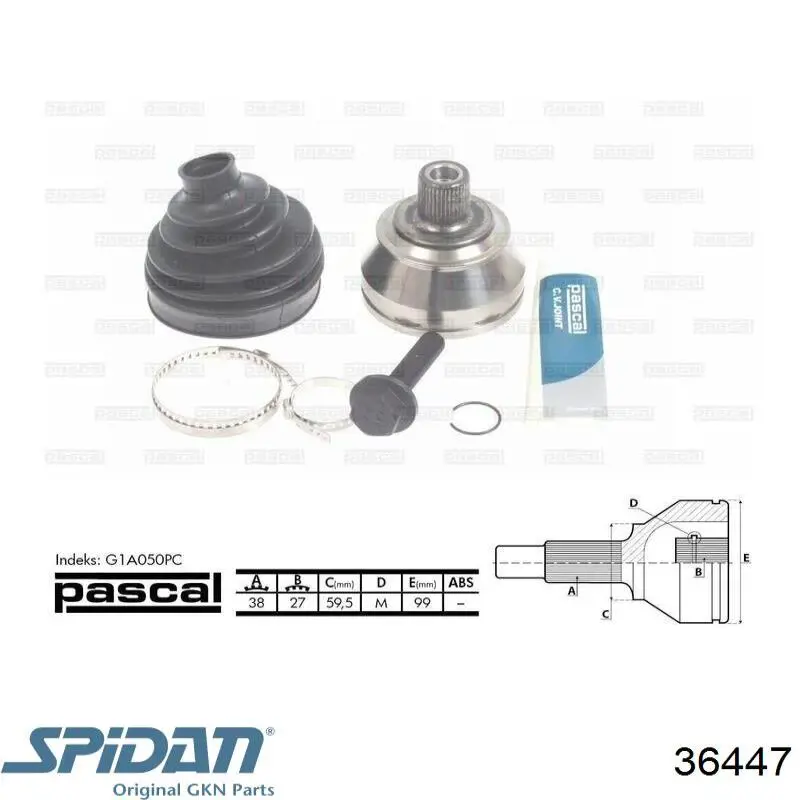 Bota de proteção externa de junta homocinética do semieixo dianteiro GKN-Spidan 36447 preço, a partir de 36,24 USD