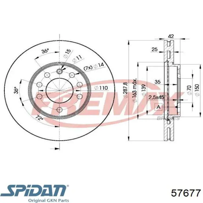 Compre 57677 GKN-Spidan Montante de estabilizador dianteiro