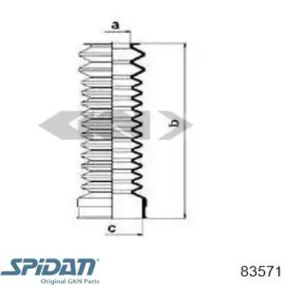 Compre 83571 GKN-Spidan Bota de proteção do mecanismo de direção (de cremalheira)