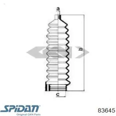 Bota de proteção do mecanismo de direção (de cremalheira) GKN-Spidan 83645 preço, a partir de 5,31 USD