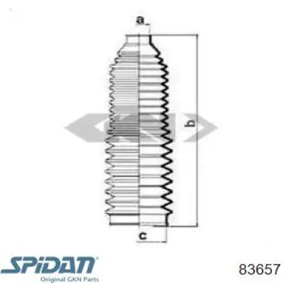 Bota de proteção esquerda do mecanismo de direção (de cremalheira) GKN-Spidan 83657 preço, a partir de 8,07 USD