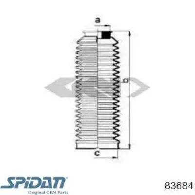 Bota de proteção do mecanismo de direção (de cremalheira) GKN-Spidan 83684 preço, a partir de 9,18 USD