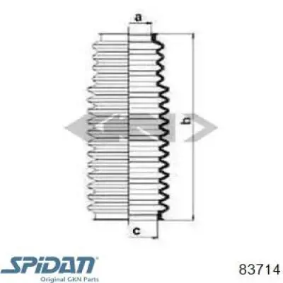 Compre 83714 GKN-Spidan Bota de proteção do mecanismo de direção (de cremalheira)
