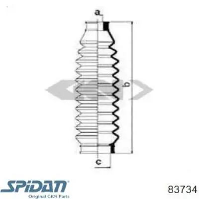 Bota de proteção do mecanismo de direção (de cremalheira) GKN-Spidan 83734 preço, a partir de 8,23 USD
