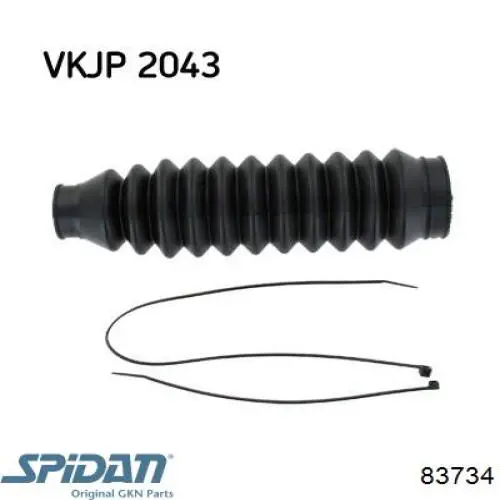Compre 83734 GKN-Spidan Bota de proteção do mecanismo de direção (de cremalheira)