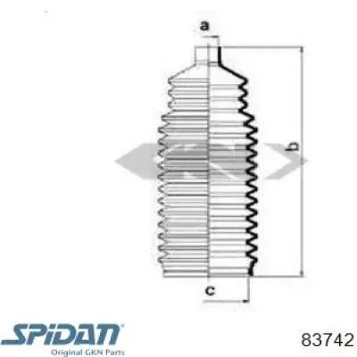 Bota de proteção do mecanismo de direção (de cremalheira) GKN-Spidan 83742 preço, a partir de 6,54 USD