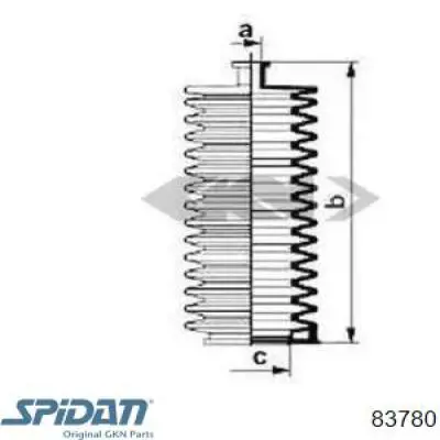 Bota de proteção do mecanismo de direção (de cremalheira) GKN-Spidan 83780 preço, a partir de 9,10 USD