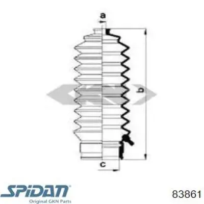 Bota de proteção do mecanismo de direção (de cremalheira) GKN-Spidan 83861 preço, a partir de 11,64 USD