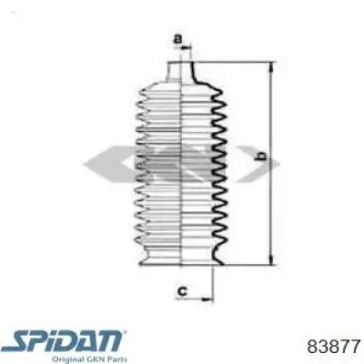 Bota de proteção do mecanismo de direção (de cremalheira) GKN-Spidan 83877 preço, a partir de 9,65 USD