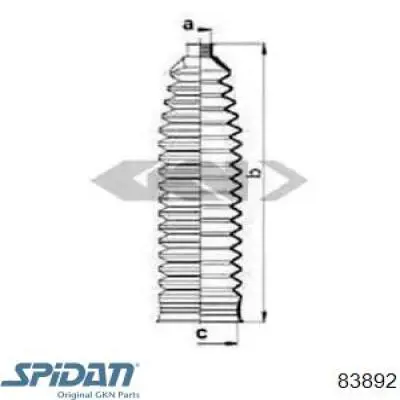 Bota de proteção do mecanismo de direção (de cremalheira) GKN-Spidan 83892 preço, a partir de 9,04 USD