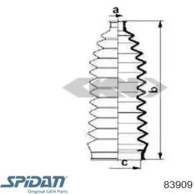 Bota de proteção do mecanismo de direção (de cremalheira) GKN-Spidan 83909 preço, a partir de 10,72 USD
