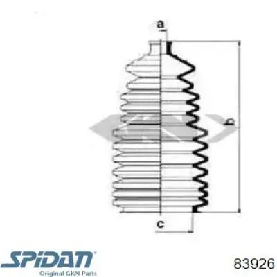 Bota de proteção do mecanismo de direção (de cremalheira) GKN-Spidan 83926 preço, a partir de 26,71 USD