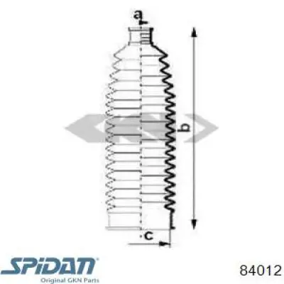Compre 84012 GKN-Spidan Bota de proteção do mecanismo de direção (de cremalheira)
