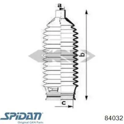 Bota de proteção do mecanismo de direção (de cremalheira) GKN-Spidan 84032 preço, a partir de 7,12 USD