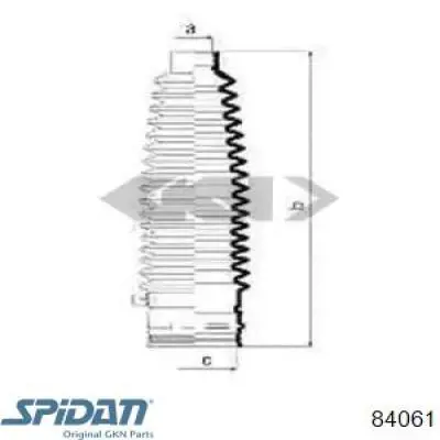 Compre 84061 GKN-Spidan Bota de proteção esquerda do mecanismo de direção (de cremalheira)