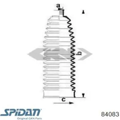 Compre 84083 GKN-Spidan Bota de proteção do mecanismo de direção (de cremalheira)
