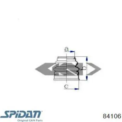 84106 GKN-Spidan Bota de proteção do mecanismo de direção (de cremalheira)